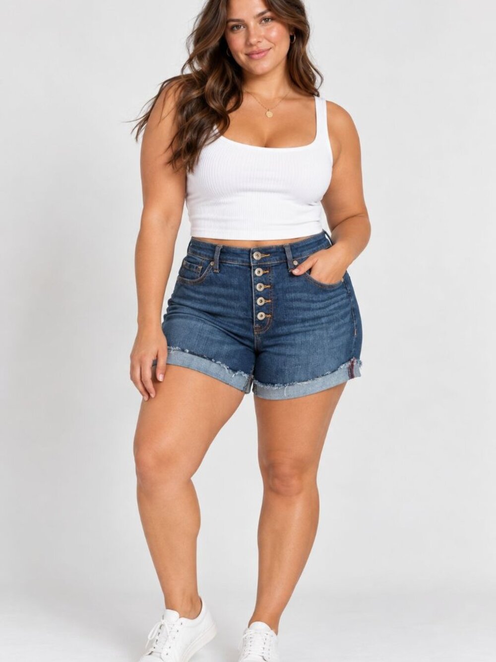 Torrid Denim Shorts Size 10 Button Fly Cuffed Jean Shorts Y2K